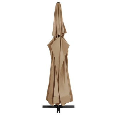 vidaXL Parasol de jardin avec mât en aluminium 600 cm taupe