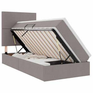 vidaXL Lit avec rangement et LED avec LED Taupe 90 x 200 cm Polyester