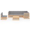 vidaXL Salon de jardin 7 pcs avec coussins Bois de pin massif