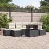 vidaXL Ensemble de canap&eacute; de jardin 7 pcs Noir Poly rotin