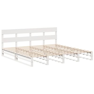 vidaXL Cadre de lit sans matelas blanc 180x200 cm bois massif de pin