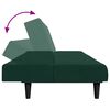 vidaXL Canap&eacute;-lit &agrave; 2 places avec repose-pied vert fonc&eacute; velours
