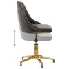 vidaXL Chaise pivotante &agrave; manger Gris fonc&eacute; Velours