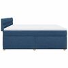 vidaXL Sommier &agrave; lattes de lit avec matelas Bleu 200x200 cm Tissu