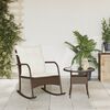 vidaXL Chaise &agrave; bascule de jardin avec coussins marron r&eacute;sine tress&eacute;e