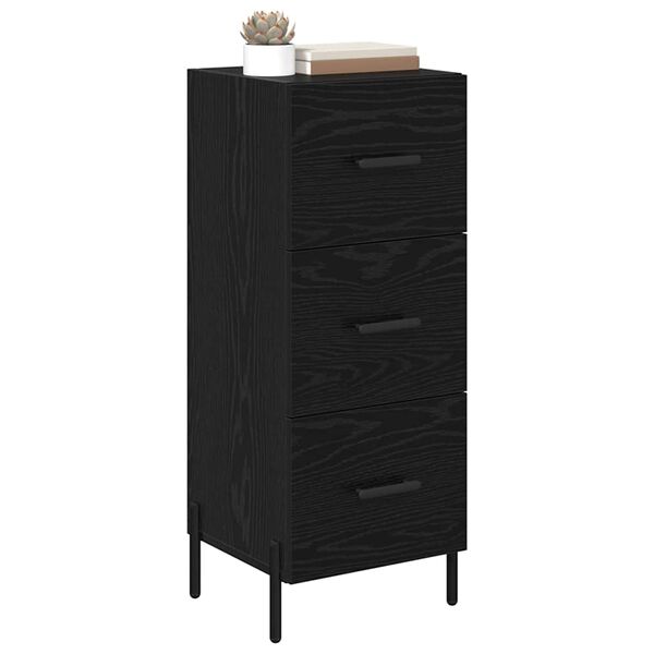 vidaXL Buffet Chêne noir 34 x 34,5 x 90 cm Bois d'ingénierie