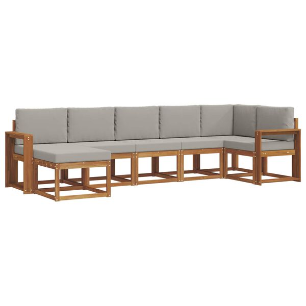 vidaXL Ensemble de canap&eacute;s d'ext&eacute;rieur 7 pcs Gris Naturel et Clair
