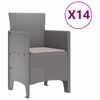 vidaXL Ensemble de salle &agrave; manger de jardin avec coussins 15 pcs