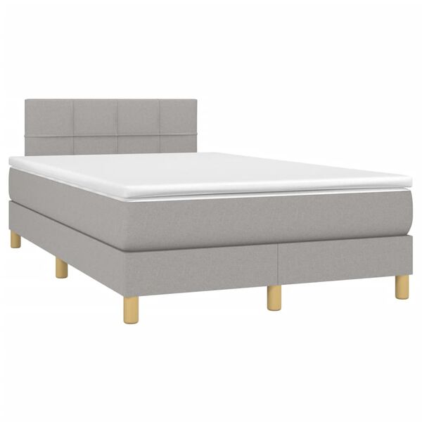 vidaXL Sommier &agrave; lattes de lit matelas LED Gris clair 120x200 cm Tissu