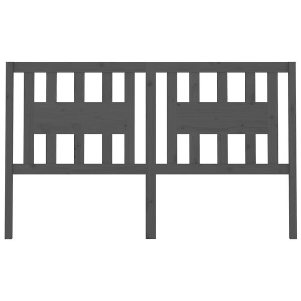 vidaXL T&ecirc;te de lit Gris 186x4x100 cm Bois massif de pin