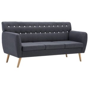 vidaXL Canap&eacute; &agrave; 3 places Rev&ecirc;tement en tissu 172x70x82 cm Gris fonc&eacute;