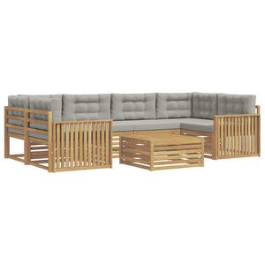 vidaXL Ensemble de canap&eacute;s d'ext&eacute;rieur 7 pc Blanc et gris clair