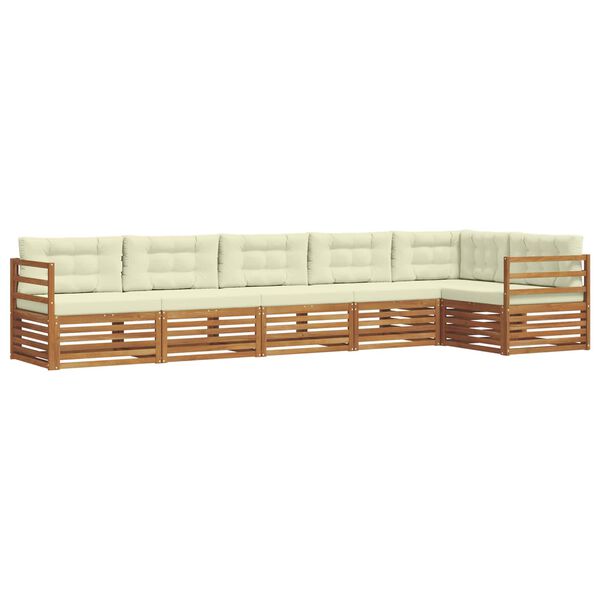 vidaXL Ensemble de canap&eacute;s d'ext&eacute;rieur 6 pcs Naturel et Cr&egrave;me
