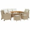 vidaXL Ensemble de canap&eacute; de jardin 6 pcs avec coussins beige r&eacute;sine tress&eacute;e