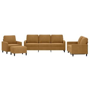 vidaXL Ensemble de canap&eacute;s 4 pcs avec coussins Marron Velours