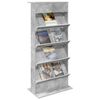 vidaXL &Eacute;tag&egrave;re &agrave; magazines avec &eacute;tag&egrave;re Gris b&eacute;ton 70 x 41 x 156 cm