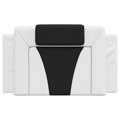 vidaXL Coussin de tête de lit noir et blanc 80 cm similicuir