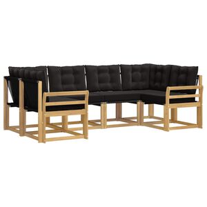 vidaXL Ensemble de canap&eacute;s d'ext&eacute;rieur 6 pc Blanc et noir