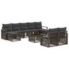 vidaXL Ensemble de canap&eacute; de jardin 10 pc Gris polyrotin