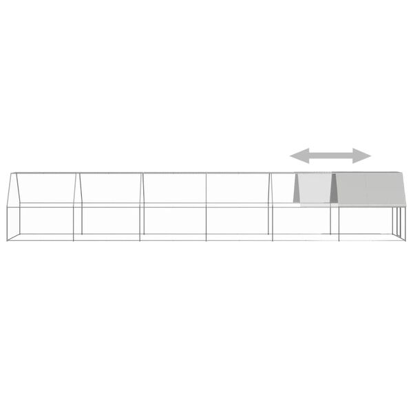 vidaXL Poulailler d'ext&eacute;rieur 2x12x2 m Acier galvanis&eacute;