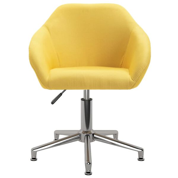 vidaXL Chaises pivotantes &agrave; manger lot de 6 jaune tissu
