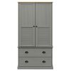 vidaXL Garde-robe VIGO gris 90x55x170 cm bois massif de pin
