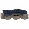 vidaXL Ensemble de canap&eacute; de jardin 8 pcs avec coussins gris r&eacute;sine tress&eacute;e
