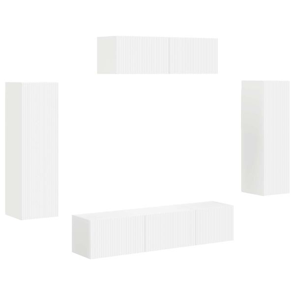 vidaXL Meuble TV 5 pcs Blanc