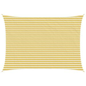 vidaXL Voile d'ombre Jaune et blanc 3,5 x 5 m HDPE