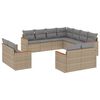 vidaXL Salon de jardin 11 pcs avec coussins beige r&eacute;sine tress&eacute;e