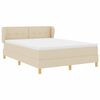 vidaXL Lit &agrave; ressorts avec matelas Cr&egrave;me 160 x 200 cm tissu
