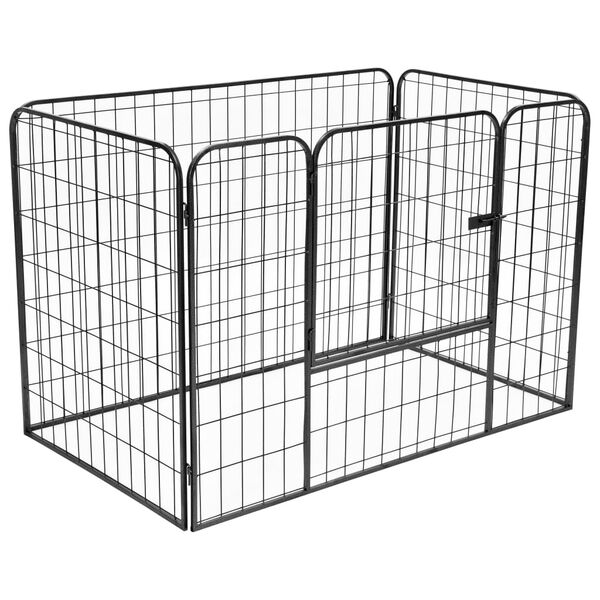 vidaXL Parc robuste pour chiens Noir 120x80x70 cm Acier