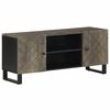 vidaXL Meuble TV noir 105x33x46 cm bois massif de manguier