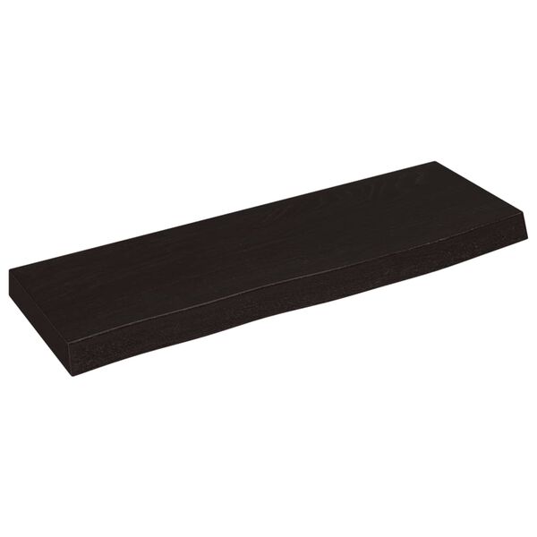 vidaXL &Eacute;tag&egrave;re murale marron fonc&eacute; 60x20x4 cm bois ch&ecirc;ne massif trait&eacute;