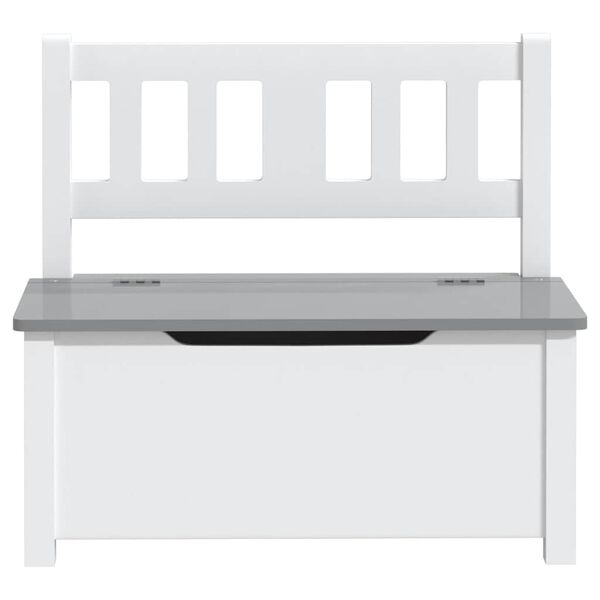 vidaXL Banc de rangement pour enfants Blanc et gris 60x30x55 cm MDF