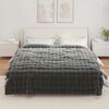 vidaXL Couverture en Fourrure de Lapin Synth&eacute;tique 4 pcs Gris fonc&eacute;