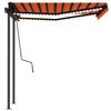 vidaXL Auvent manuel r&eacute;tractable avec LED 3,5x2,5 m Orange et marron