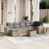 vidaXL Salon de jardin avec coussins 7pcs m&eacute;lange beige r&eacute;sine tress&eacute;e