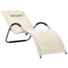 vidaXL Chaise longue textil&egrave;ne cr&egrave;me et gris