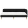 vidaXL Cadre de lit d'angle avec matelas Noir 90 x 190 cm tissu