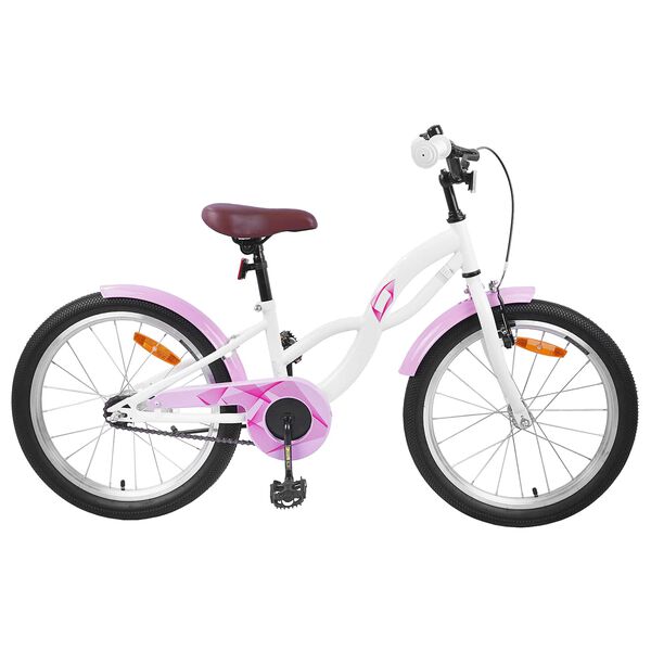 vidaXL V&eacute;lo pour Enfants 18 Pouces pour les 5-7 ans Blanc