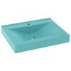 vidaXL Lavabo avec trou de robinet Vert clair mat 60x46 cm Céramique