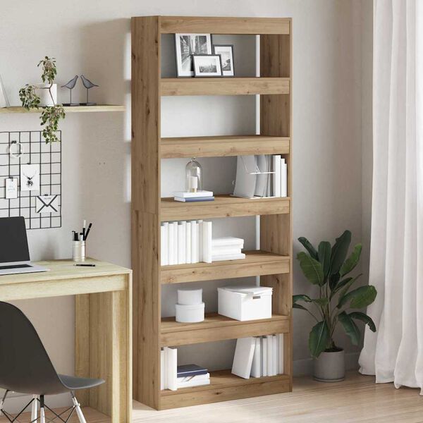 vidaXL Biblioth&egrave;que Ch&ecirc;ne artisanal 80 x 30 x 198 cm Bois d'ing&eacute;nierie