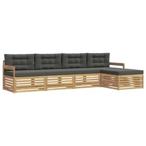 vidaXL Ensemble de canap&eacute;s d'ext&eacute;rieur 5 pc Blanc et anthracite