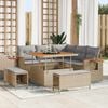 vidaXL Ensemble de canap&eacute; de jardin avec coussin Beige Poly rotin