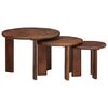 vidaXL Tables basses gigognes 3 pcs Marron fonc&eacute; Bois de mangue massif