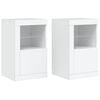 vidaXL Armoires lat&eacute;rales &eacute;clairage LED 2 pcs blanc bois d'ing&eacute;nierie