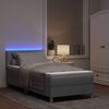 vidaXL Lit &agrave; ressort LED avec matelas Gris clair 90 x 190 cm tissu
