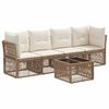 vidaXL Ensemble de canap&eacute; de jardin 5 pc Beige polyrotin