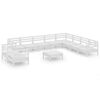 vidaXL Salon de jardin 11 pcs Bois de pin massif Blanc